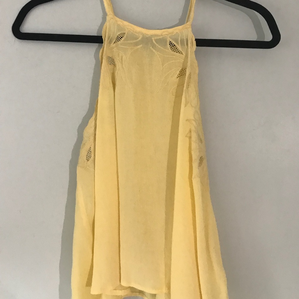 Yellow Embroidered Tank